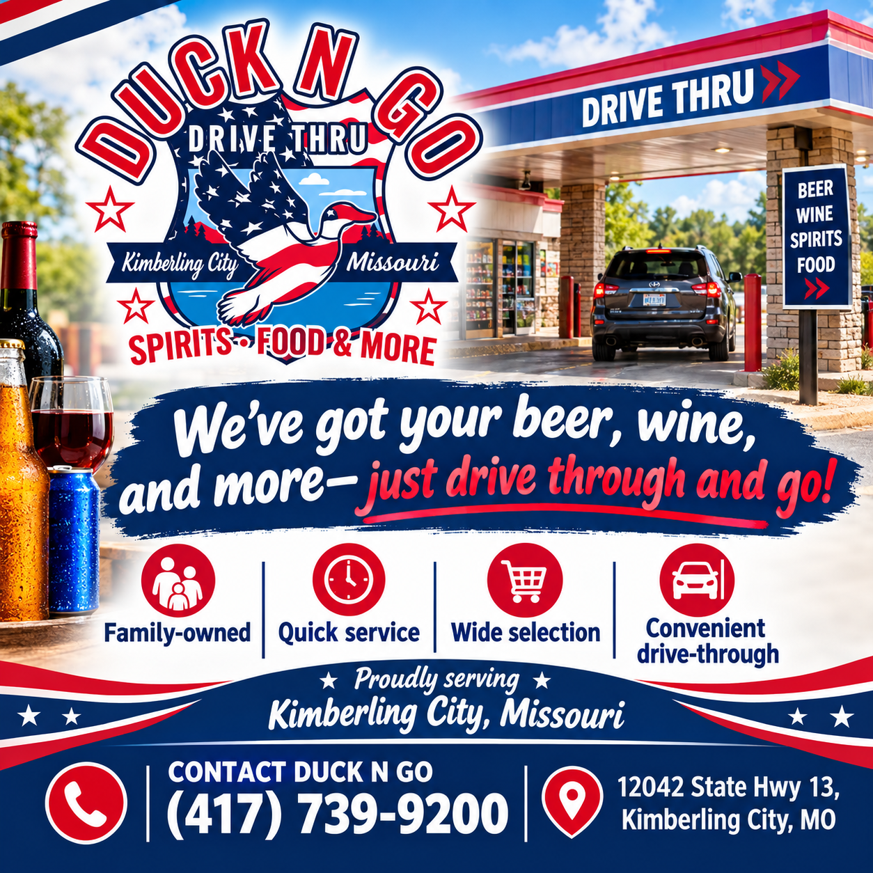 Duck N Go Drive Thru — Spirits, Food & More, Kimberling City MO